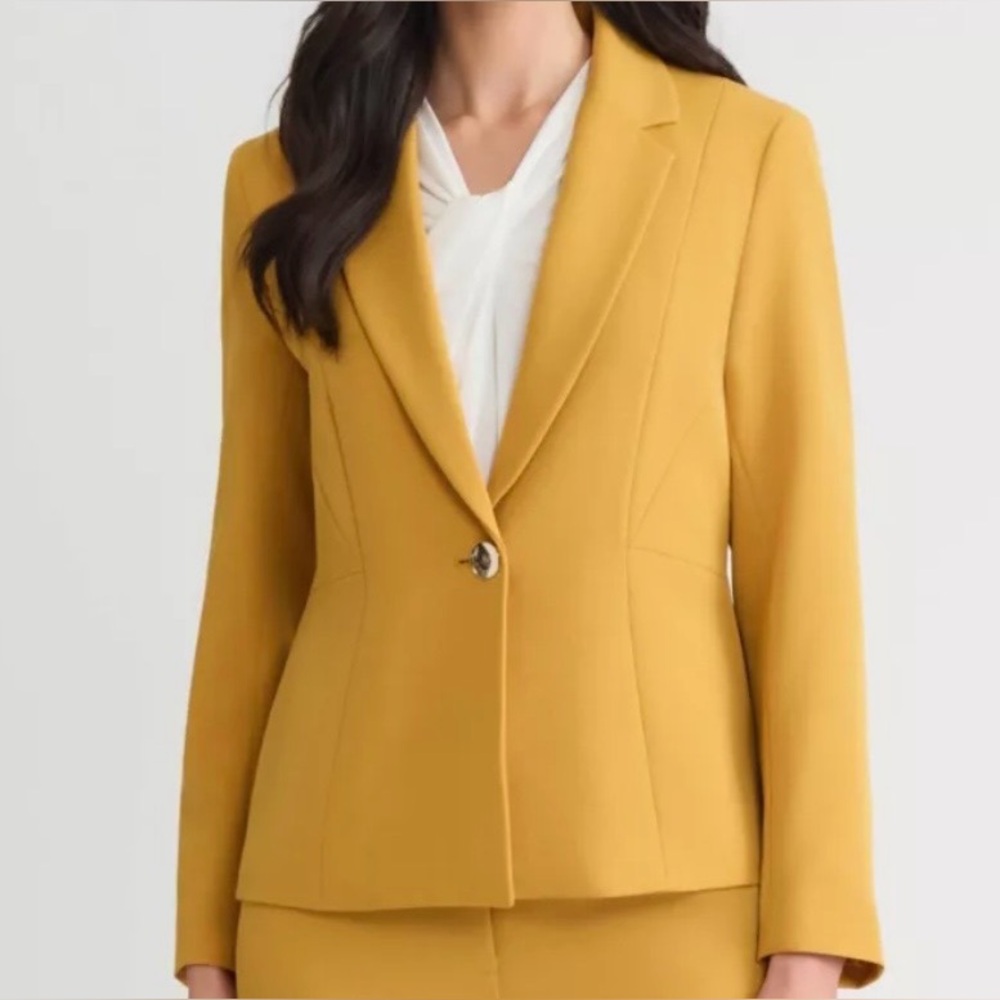 Kasper NWT Women's One Button Seamed Jacket Must ard Color/ Size 24 W